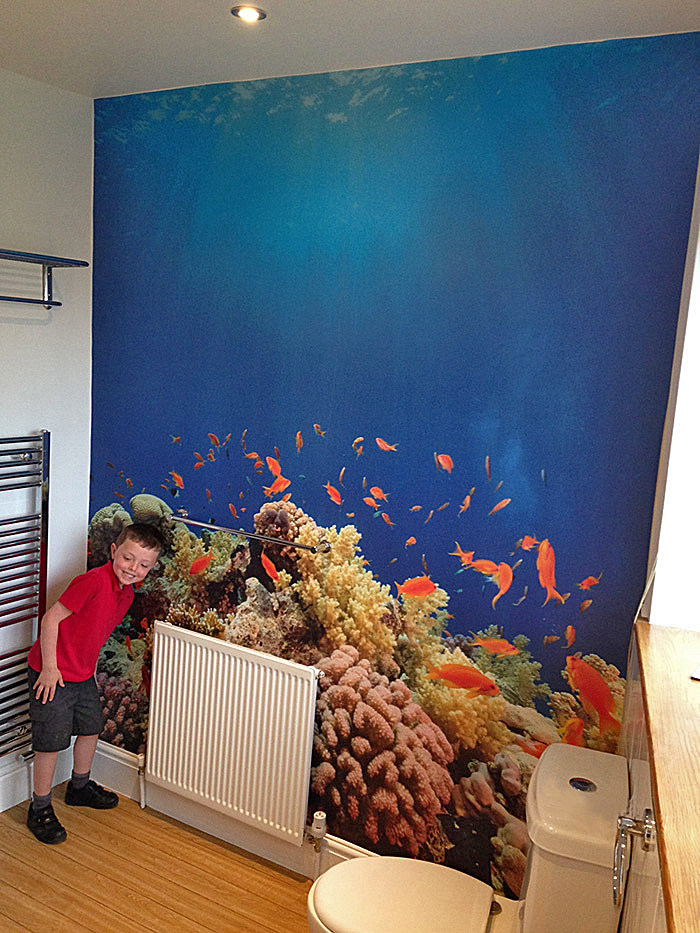 Underwater scene fish & coral reef wallpaper mural