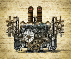 steampunk engine wallpaper mural