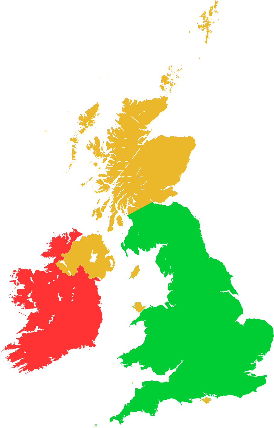 Free Delivery Map for Wallpaper Mural Printing UK